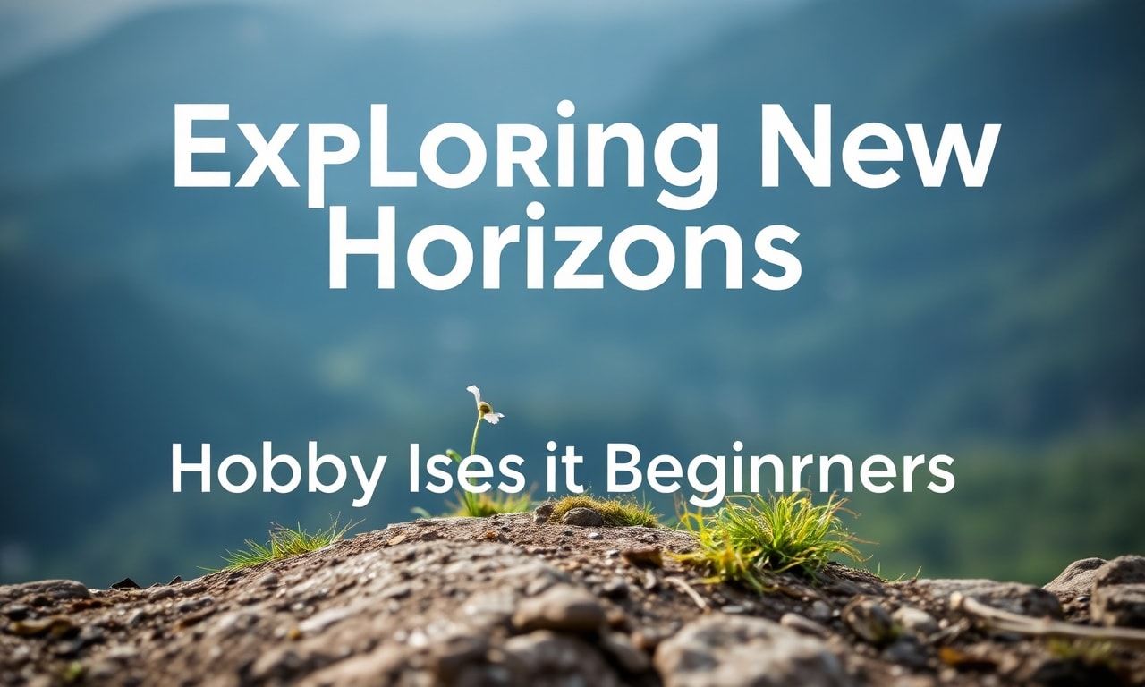 Exploring New Horizons: Hobby Ideas for Adults Getting Started